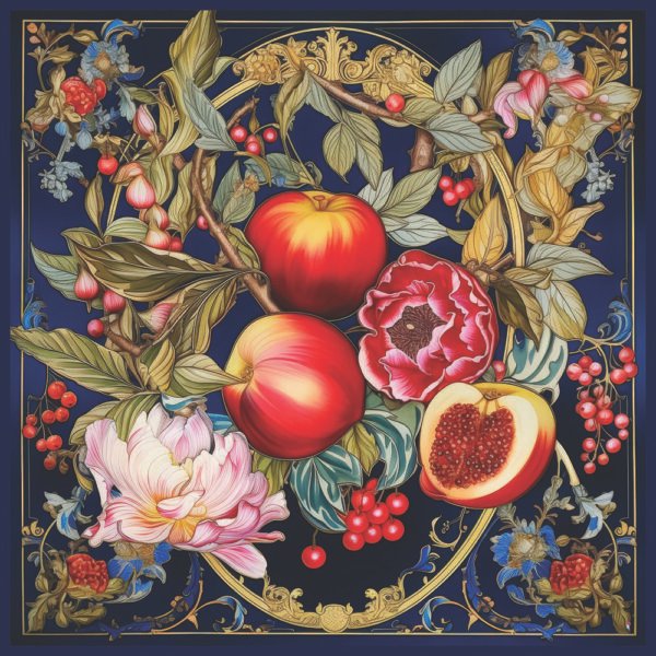 Arte de la Moda_pomegranade_flowers_navy